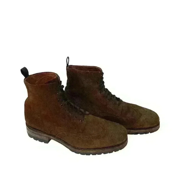 NWOB Frye George Men’s Wingtips Brown Suede Leather Boots Chukka Size 11 - Picture 6 of 13